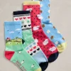 4PK Springtime Ankle Socks in GREEN MULTI<White Stuff Fashion