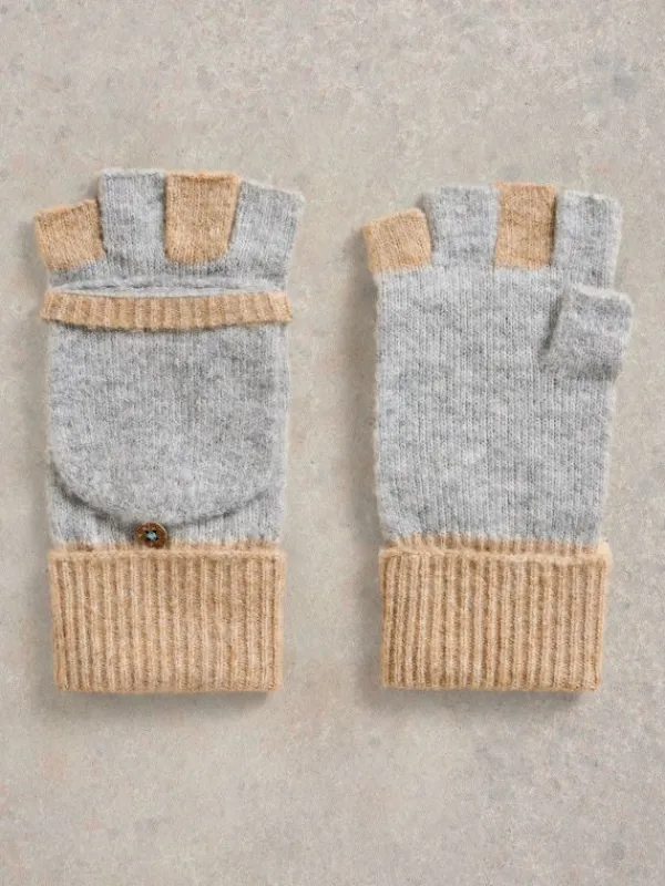 Poppy Knitted Flip Mitt in GREY MULTI<White Stuff Sale