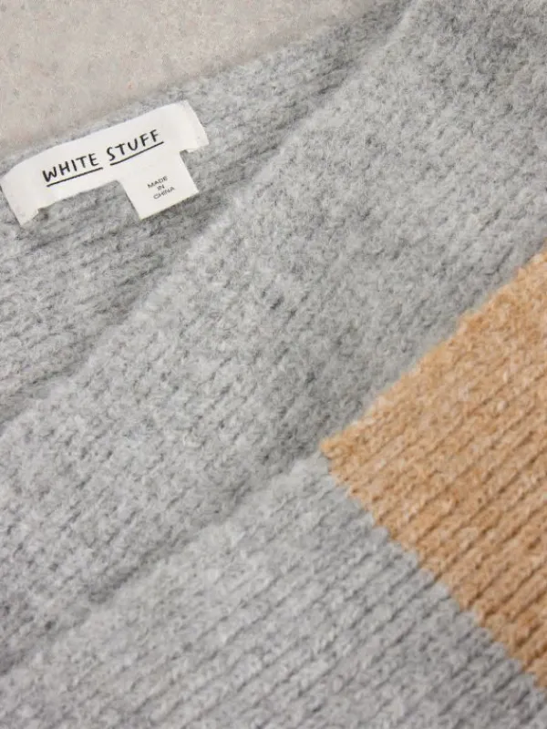 Poppy Knitted Scarf in GREY MULTI<White Stuff Sale