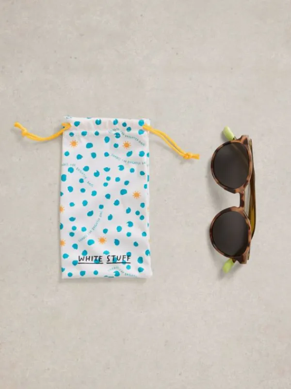 Preppy Round Sunglasses in BROWN MULTI<White Stuff Online