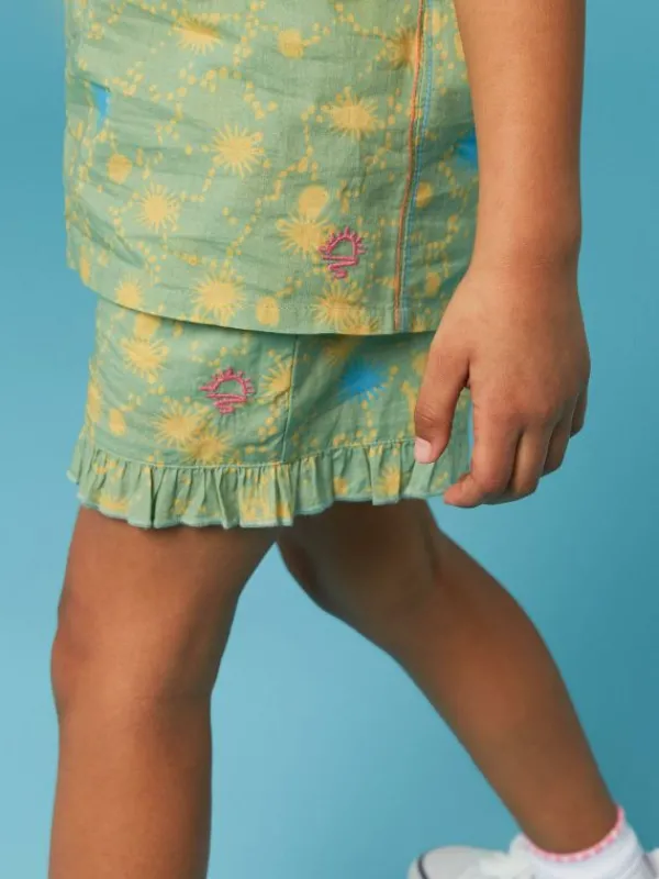 Printed Woven Short in GREEN MULTI<White Stuff Best