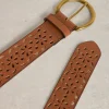 Punch Out Floral Belt in MID TAN<White Stuff Clearance