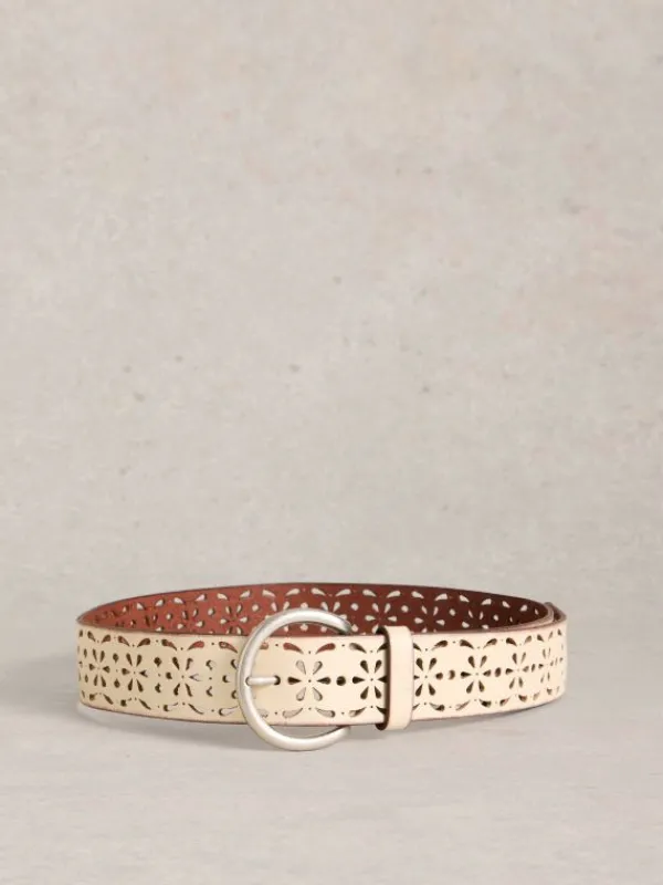 Punch Out Floral Belt in WHITE MULTI<White Stuff Outlet