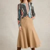 Quinn Midi Skirt in DARK NATURAL<White Stuff Hot