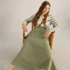 Quinn Midi Skirt in KHAKI GREEN<White Stuff Outlet