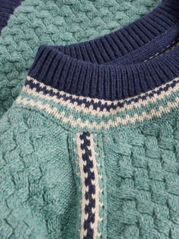 Raglan Detail Crew Jumper in LIGHT GREEN<White Stuff New