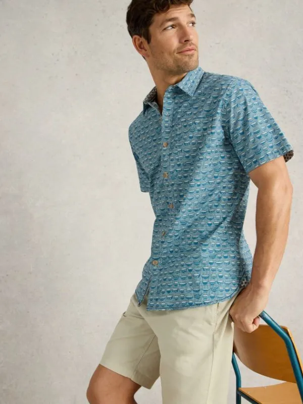 Ramen Bowl Printed Shirt in BLUE PRINT<White Stuff Hot