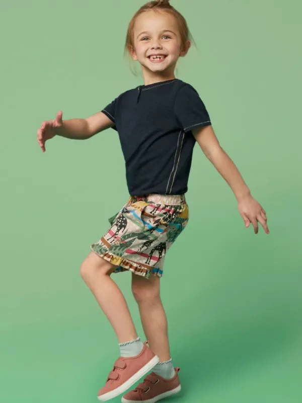 Renee Printed Frill Shorts in NATURAL MULTI<White Stuff Best