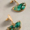 Resin Mosaic Drop Earring in GREEN MULTI<White Stuff Outlet