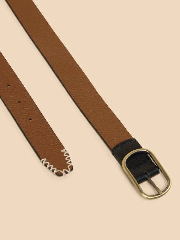 Reversible Belt Leather in PURE BLACK<White Stuff Discount