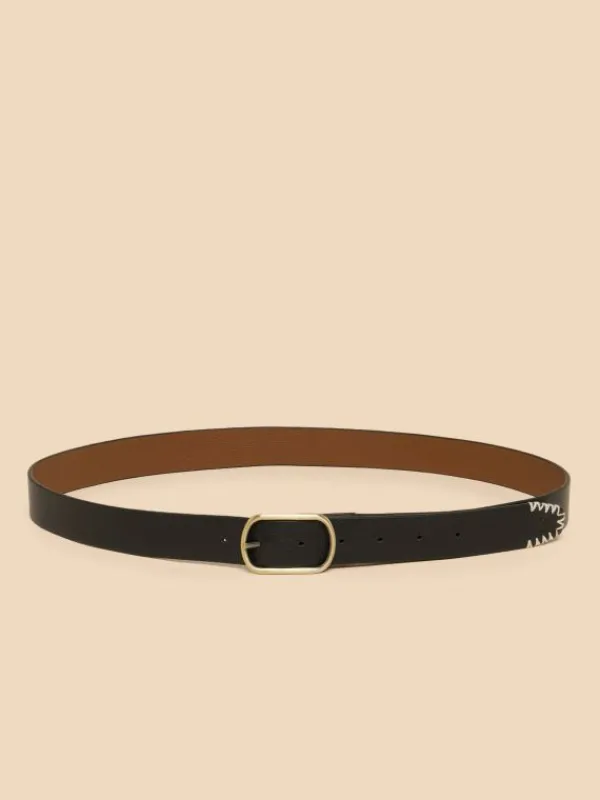 Reversible Belt Leather in PURE BLACK<White Stuff Discount