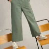 Romy Wide Leg Cropped Trouser in DUSTY GREEN<White Stuff Sale