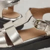 Rose Sandal Leather in PEWTER METALLIC<White Stuff Clearance