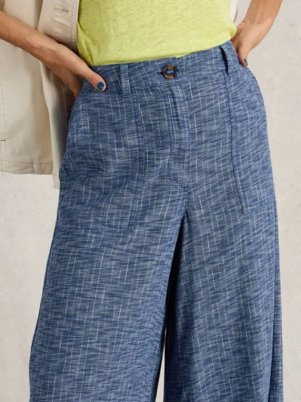 Roxy Linen Blend Culotte in BLUE MULTI<White Stuff Sale