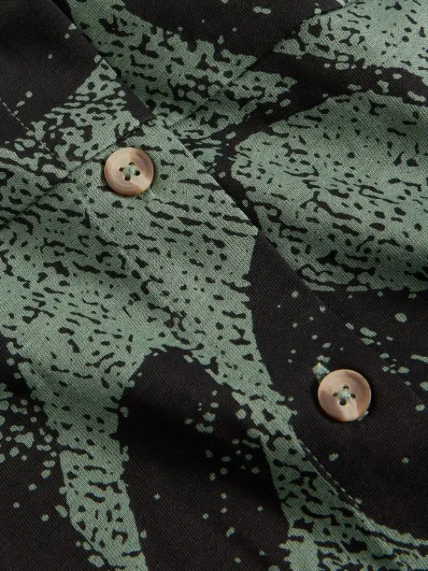 Rua Jersey Shirt Dress Midi in GREEN PRINT<White Stuff Fashion