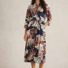 Rua Midi Jersey Dress in NAVY MULTI<White Stuff Clearance