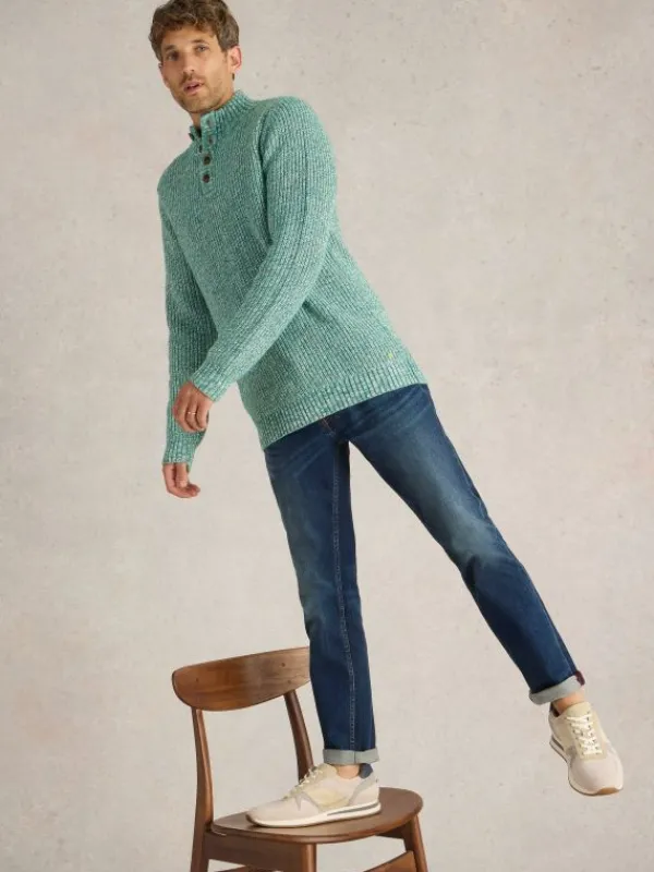 Rye Twisted Button Neck in GREEN MULTI<White Stuff New
