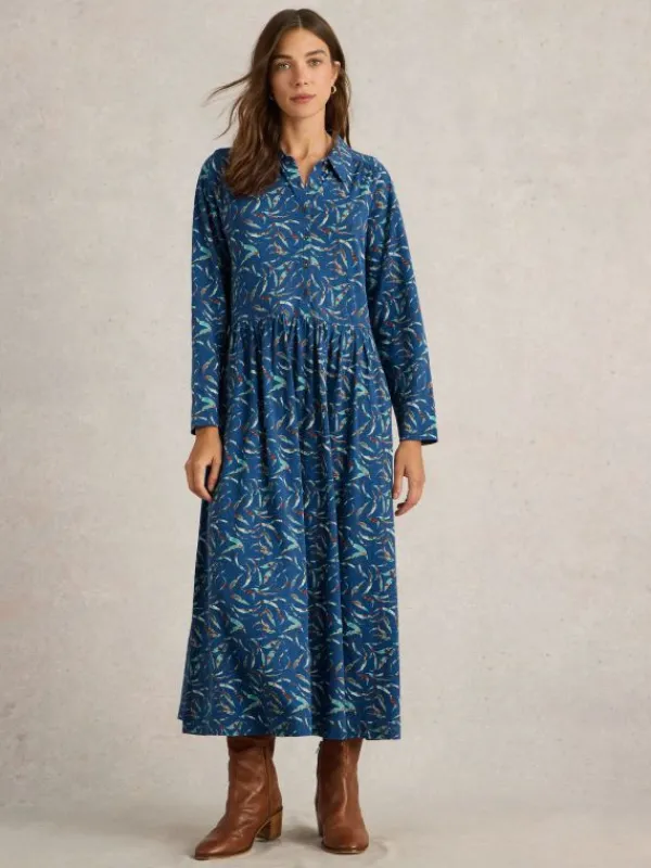 Rylee Jersey Shirt Dress in BLUE PRINT<White Stuff Outlet