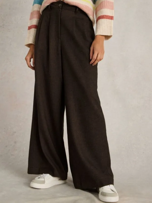 Sasha Tweedy Wide Leg Trouser in BROWN MULTI<White Stuff Sale