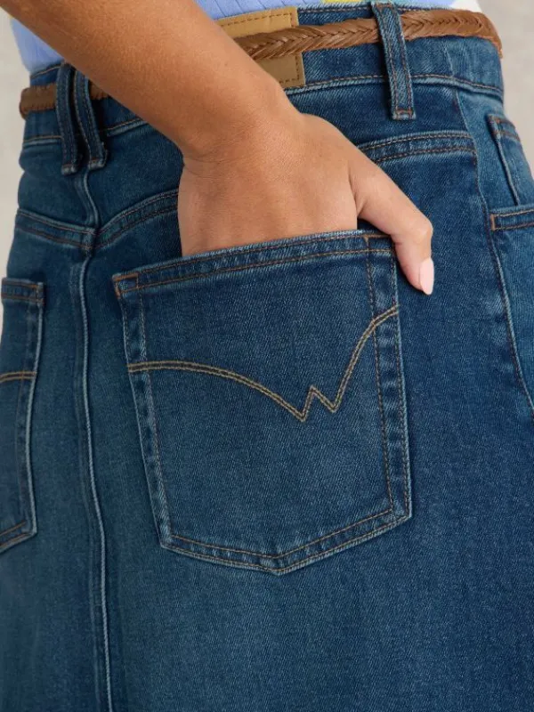 Scarlett Denim Skirt in MID DENIM<White Stuff Outlet