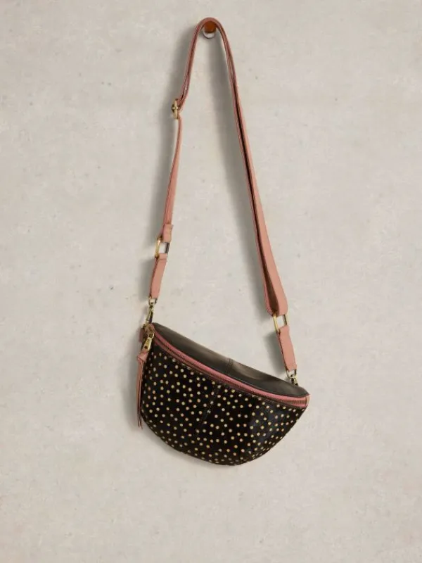 Sebby Leather Sling Mini Bag in BLACK MULTI<White Stuff Clearance