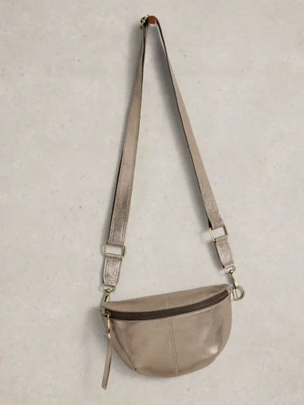 Sebby Leather Sling Mini Bag in GOLD TONE METALLIC<White Stuff Sale