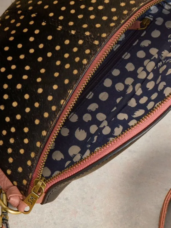 Sebby Leather Sling Mini Bag in BLACK MULTI<White Stuff Clearance