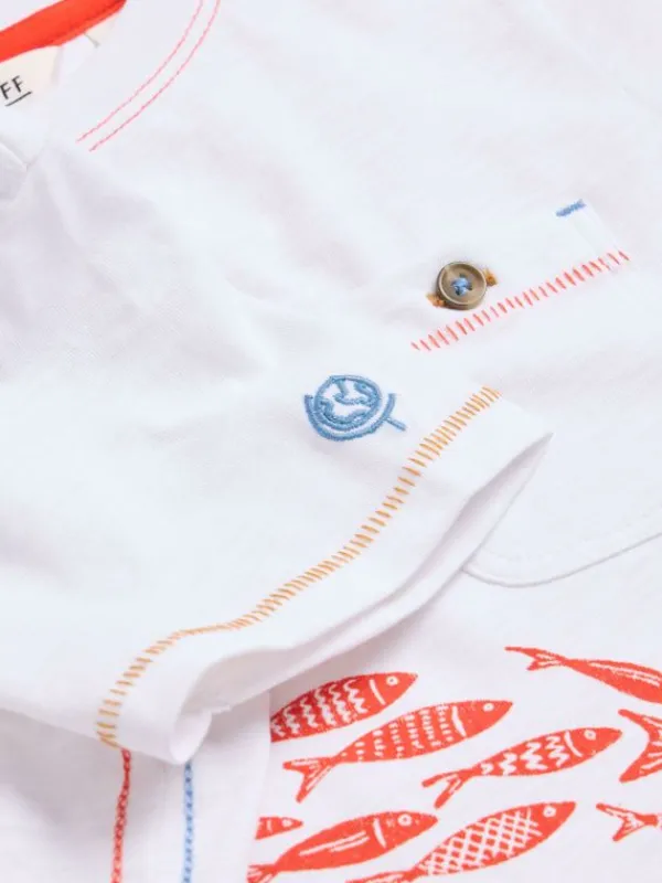 Shoal Fish SS Graphic Tee in IVORY PRINT<White Stuff Discount