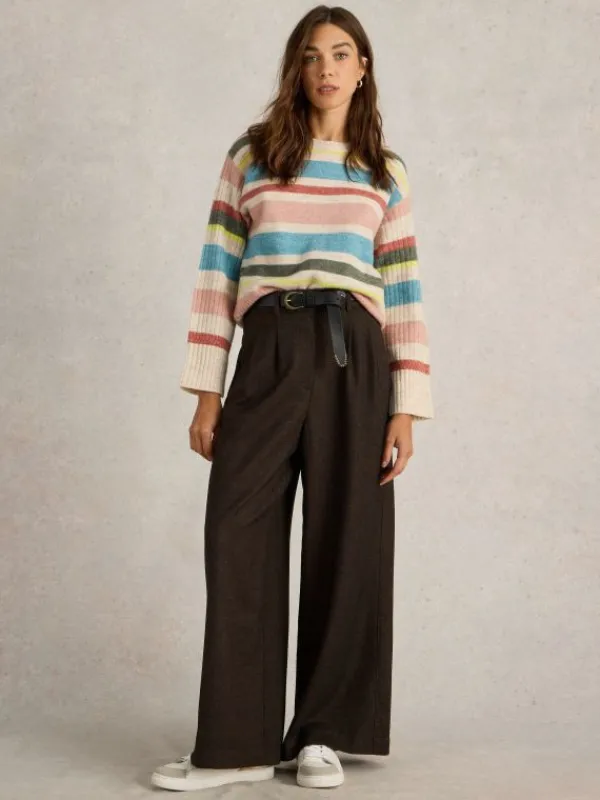 SOPHIA CREW NECK JUMPER in NATURAL MULTI<White Stuff Sale