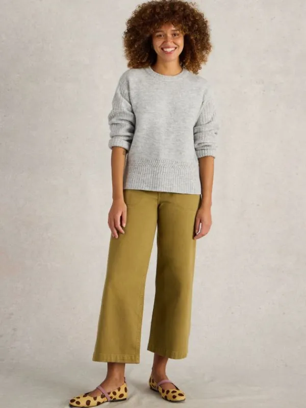 SOPHIA CREW NECK JUMPER in GREY MARL<White Stuff Clearance