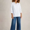 Sophie Longline Cotton Shirt in IVORY MULTI<White Stuff Outlet