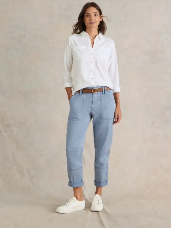 Sophie Organic Cotton Shirt in PALE IVORY<White Stuff Sale