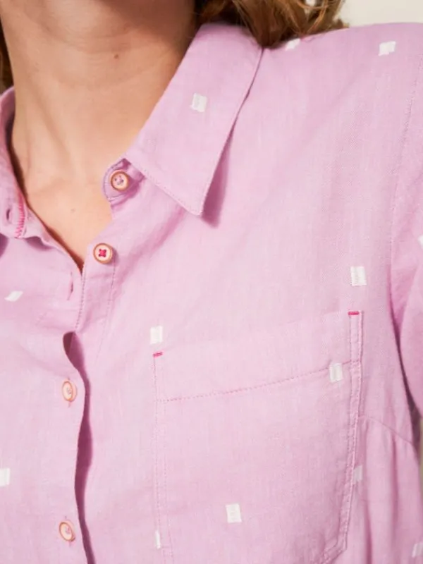 Sophie Organic Cotton Shirt in PINK MULTI<White Stuff Fashion
