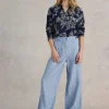 Sophie Organic Cotton Shirt in NAVY PRINT<White Stuff Clearance