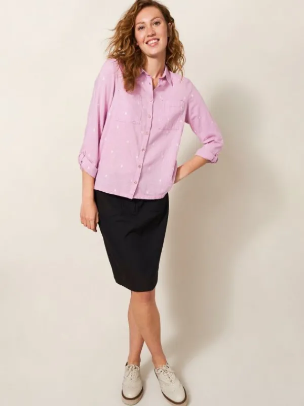 Sophie Organic Cotton Shirt in PINK MULTI<White Stuff Fashion