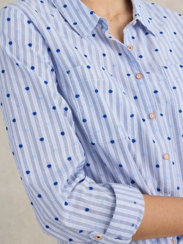 Sophie Organic Cotton Shirt in LIGHT BLUE<White Stuff Sale