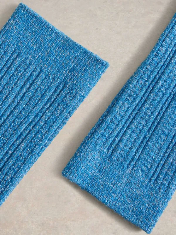 Sparkle Cable Ankle Sock in BRIGHT BLUE<White Stuff Fashion