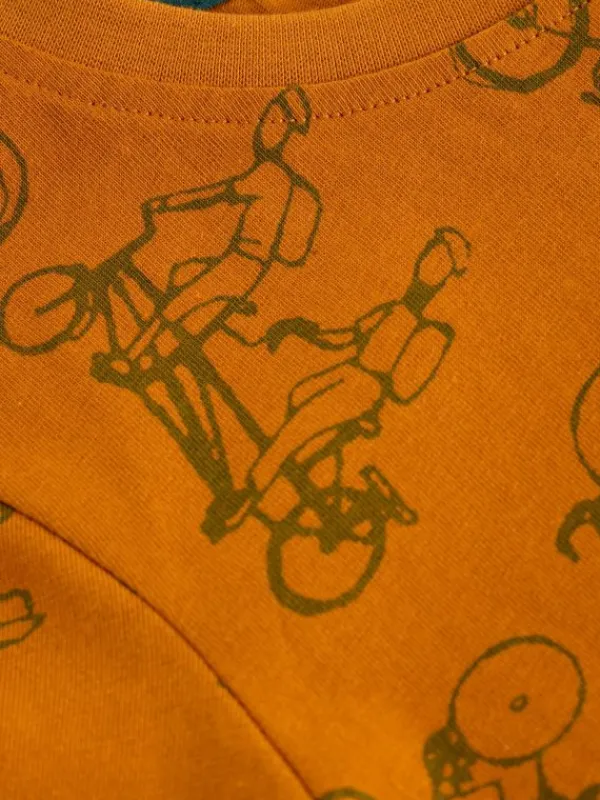 SS Bike Print Tee in ORANGE MULTI<White Stuff Fashion