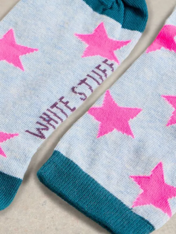 Star Ankle Sock in PINK MULTI<White Stuff Clearance