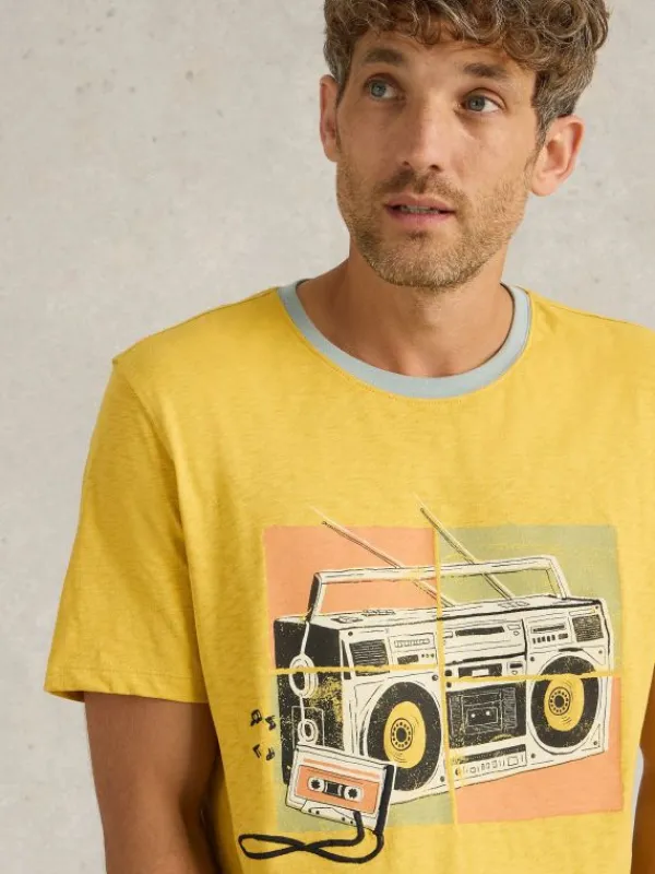 Stereo Graphic Tee in YELLOW PRINT<White Stuff Fashion