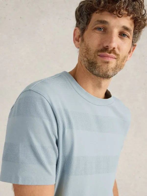Stirling Textured Tee in LIGHT BLUE<White Stuff Fashion