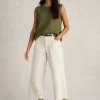 STITCHY COTTON TANK in KHAKI GREEN<White Stuff Hot