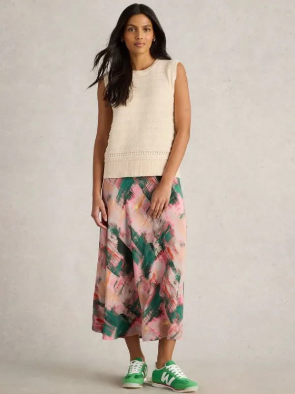 STITCHY COTTON TANK in PALE IVORY<White Stuff Fashion