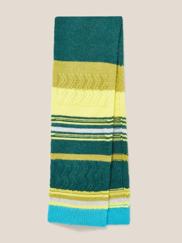 Stripe Scarf in GREEN MULTI<White Stuff Hot