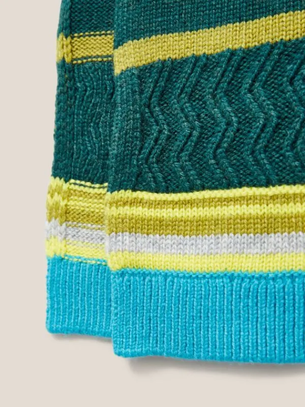 Stripe Scarf in GREEN MULTI<White Stuff Hot