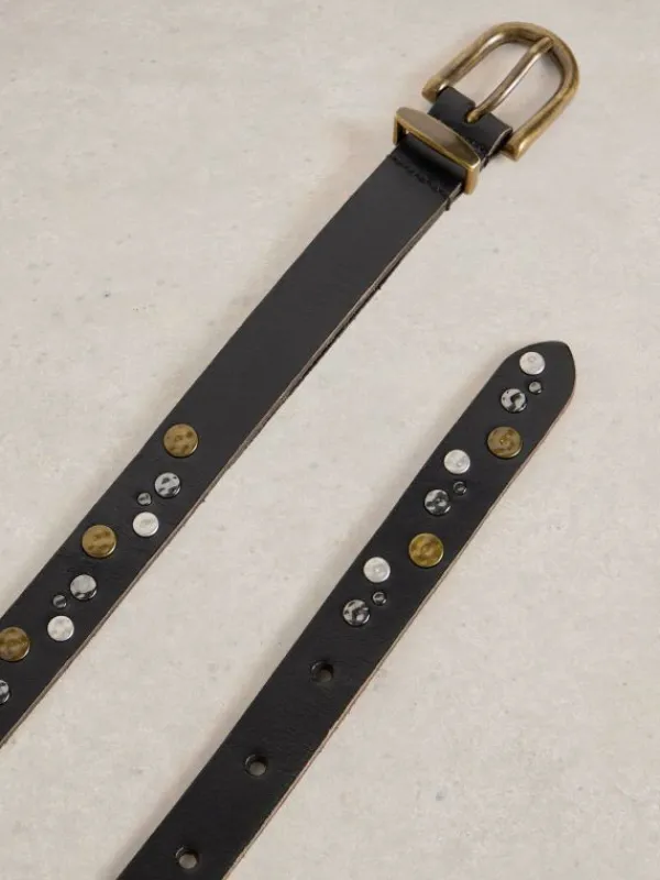 Studded Western Belt in PURE BLACK<White Stuff Online