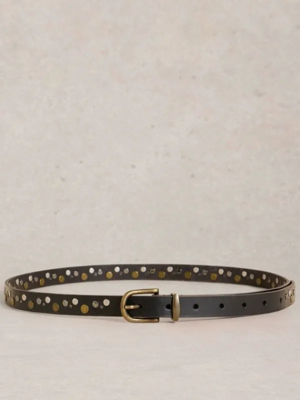 Studded Western Belt in PURE BLACK<White Stuff Online