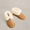 Suede Shearling Slipper Boot in TAN MULTI<White Stuff Clearance
