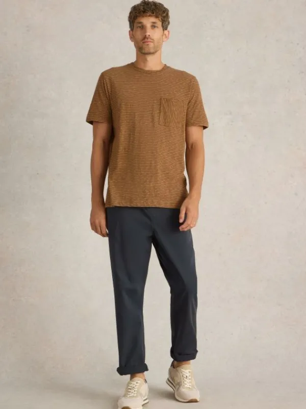 Suffolk Stripe Tee in MID BROWN<White Stuff Clearance