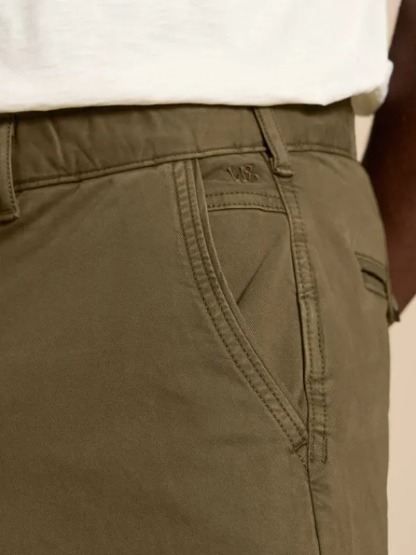Sutton Organic Chino Short in DARK GREEN<White Stuff Online